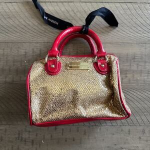 Gold and Red Sequin Mini Purse Steve Madden Vintage